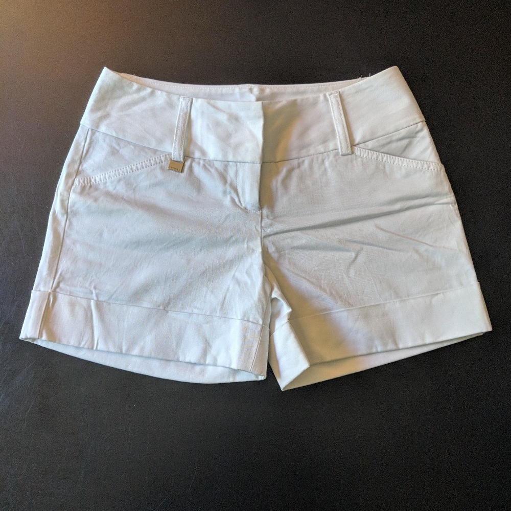 Express White Wide Band Shorts